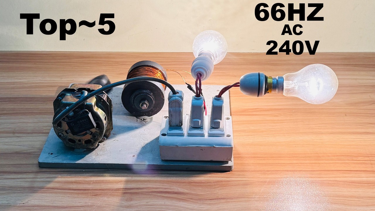Top 5 Free energy 66HZ 240V magnetic generator with light bulb at home