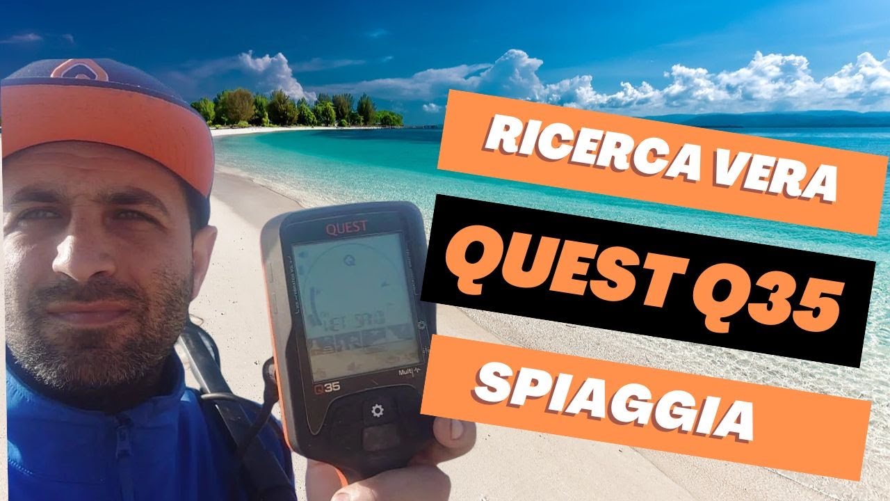 Metal Detector Quest Q35 in Spiaggia in Ricerca Vera