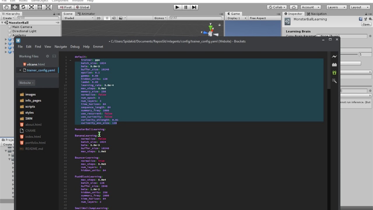 Unity MLA: How to customize trainer_config file