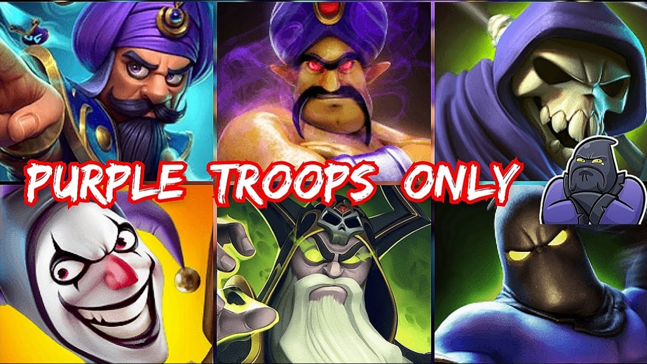 Castle Crush 🔥 Using Purple Troops Only 🔥 All Troops In Purple 🔥 Castle Crush Gameplay