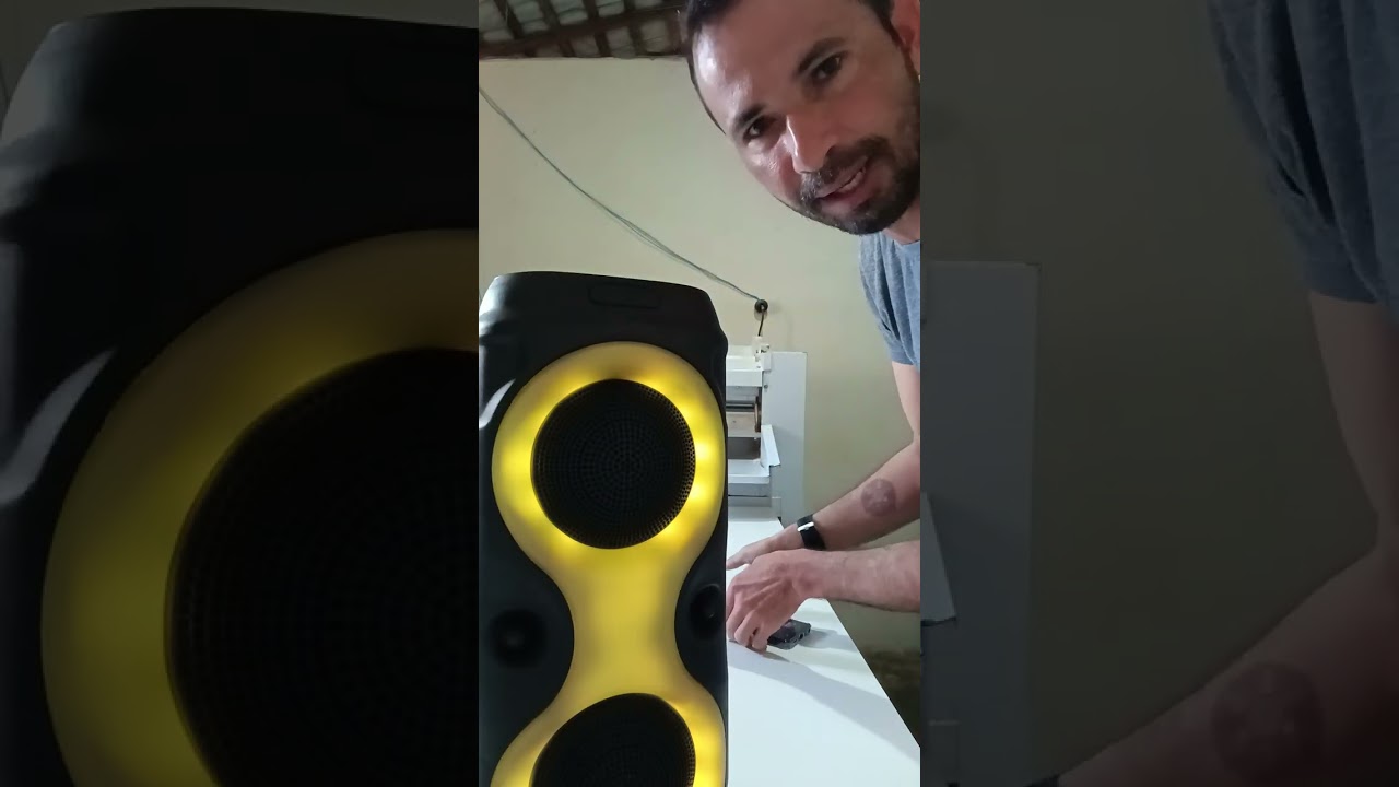 Caixa de som Bluetooth Com Led RGB Portátil FM USB TWS 50W Xtrad