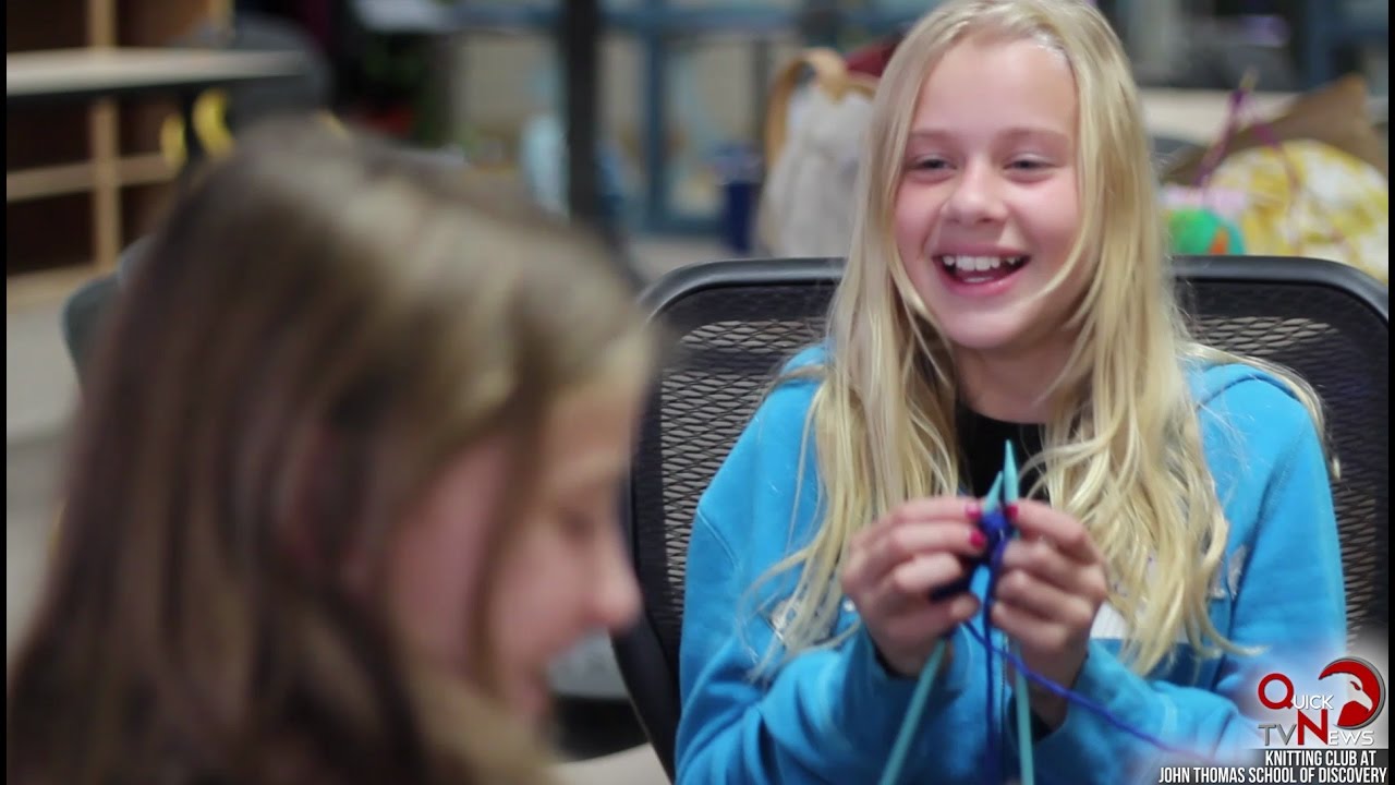 Knitting Club at John Thomas School of Discovery, QuickNews TV, 2016