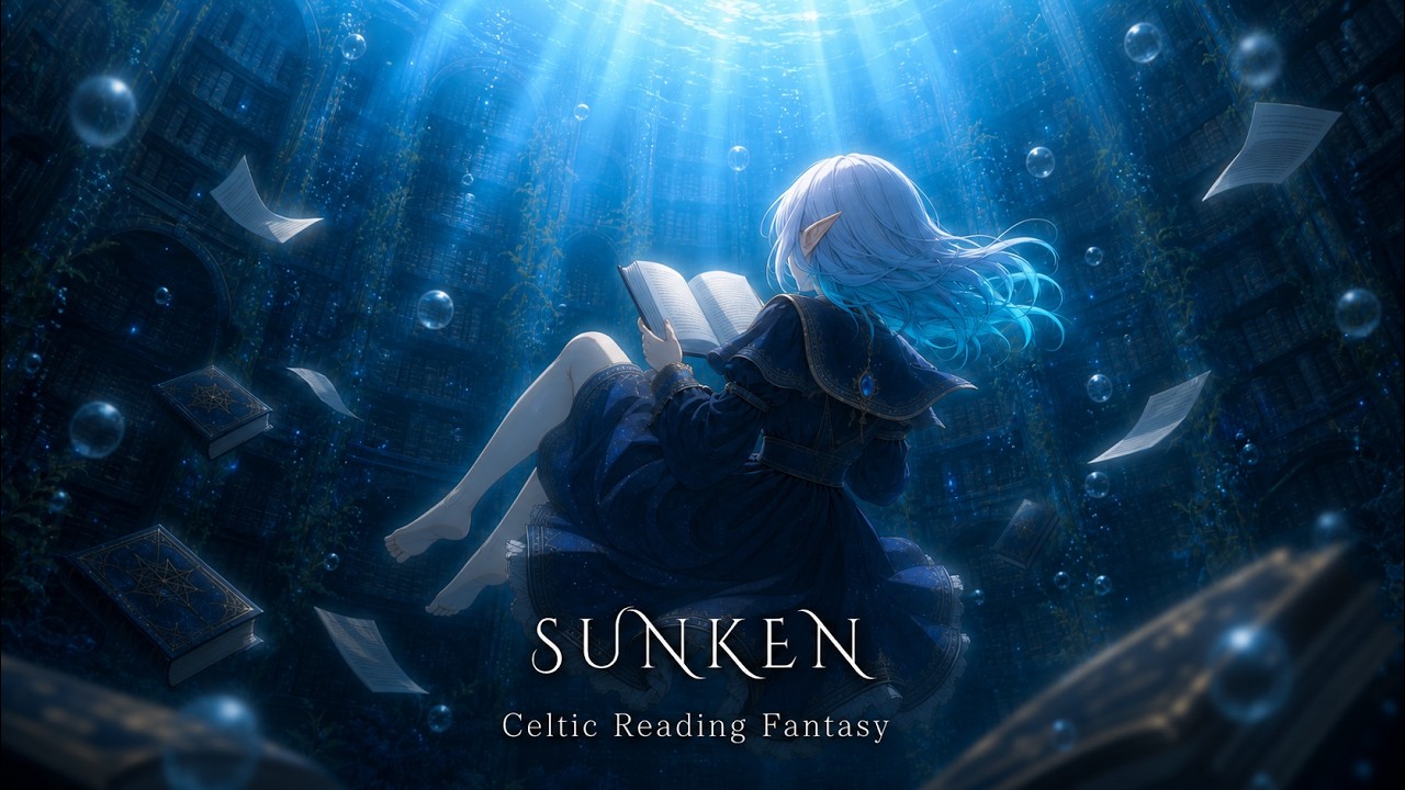 The Library Beneath the Water | A Quiet Reading Time Surrounded by Blue Bookshelves