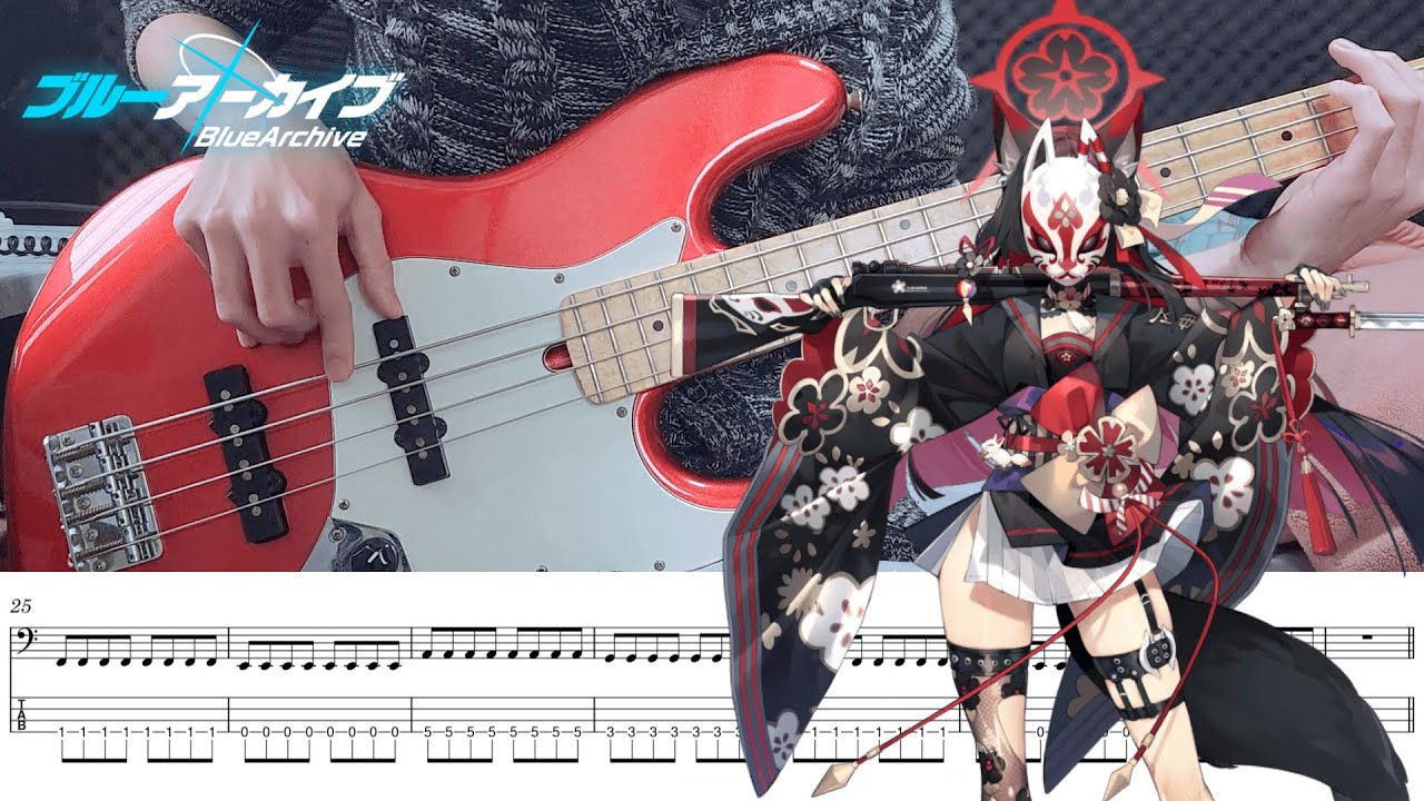 【TAB付き】Blue Archive OST 77. Burning Love ベース 弾いてみた
