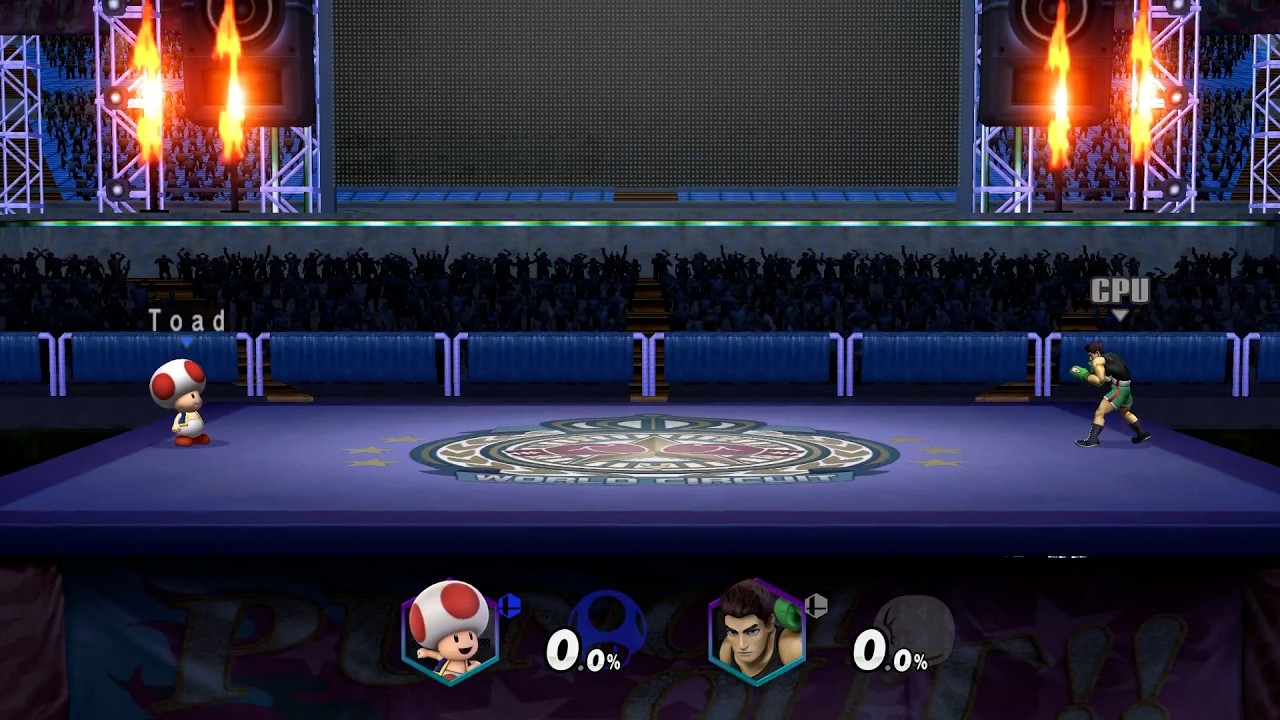 Super Smash REX - Toad vs Little Mac [Lvl 9 CPU, No Damage, No Turnip, No Grab, No Shield]