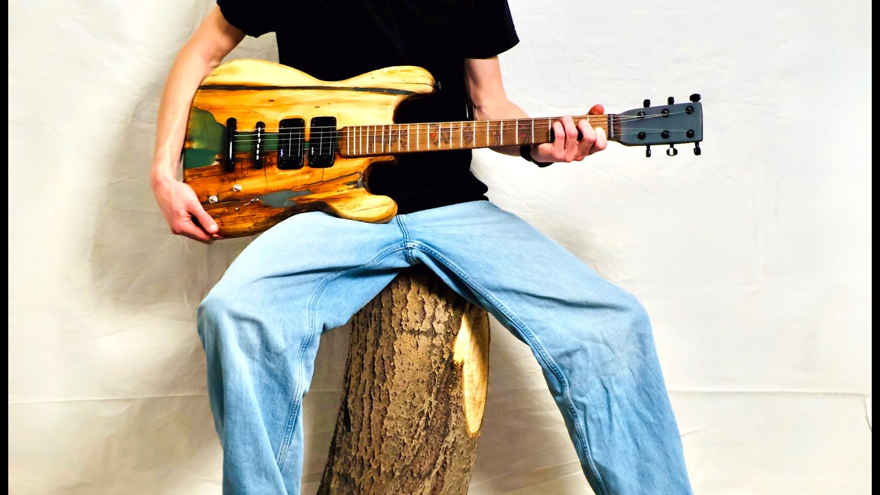 Building My First Guitar Out Of A Rotten Log (18 yrs old)