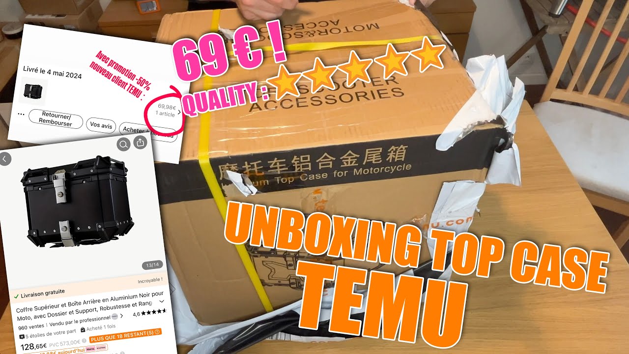 UNBOXING Top Case Trekker moto 36 litres TEMU / Top box Trekker Bike