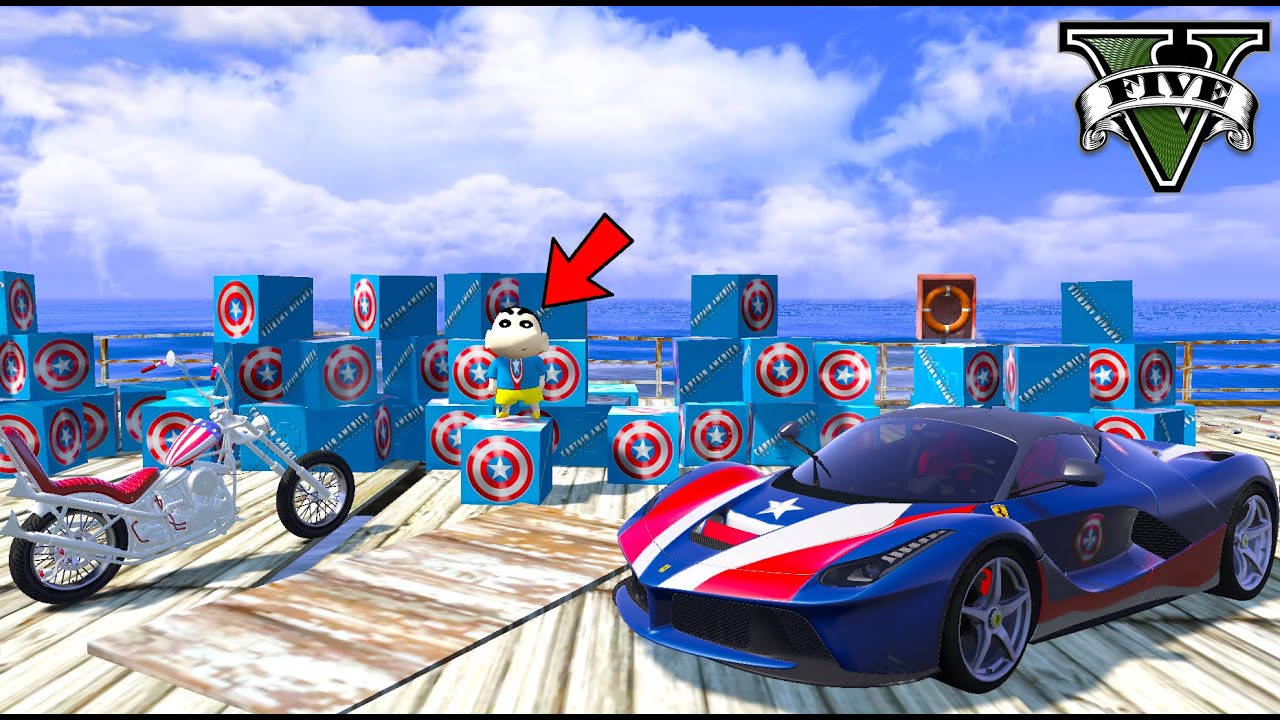 GTA 5 : SHINCHAN OPENING CAPTAIN AMERICA LUCKY BOXES IN GTA V !