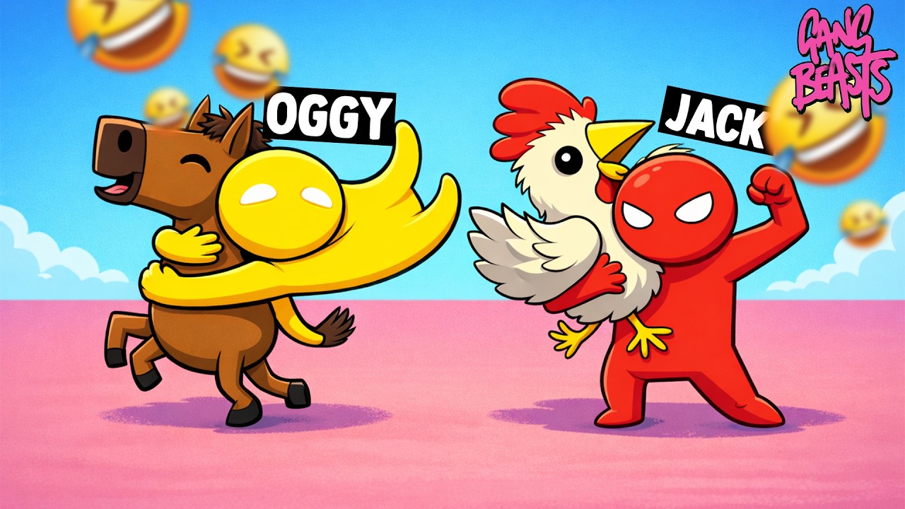 OGGY AND JACK TRYING NOT TO SLIP In GANG BEASTS!