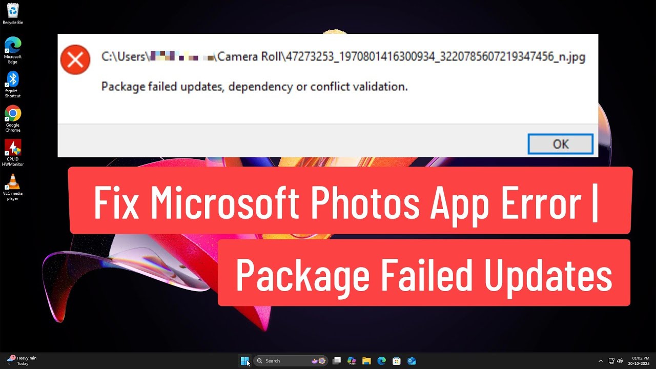 Fix Microsoft Photos App Error | Package Failed Updates, Dependency or Conflict Validation