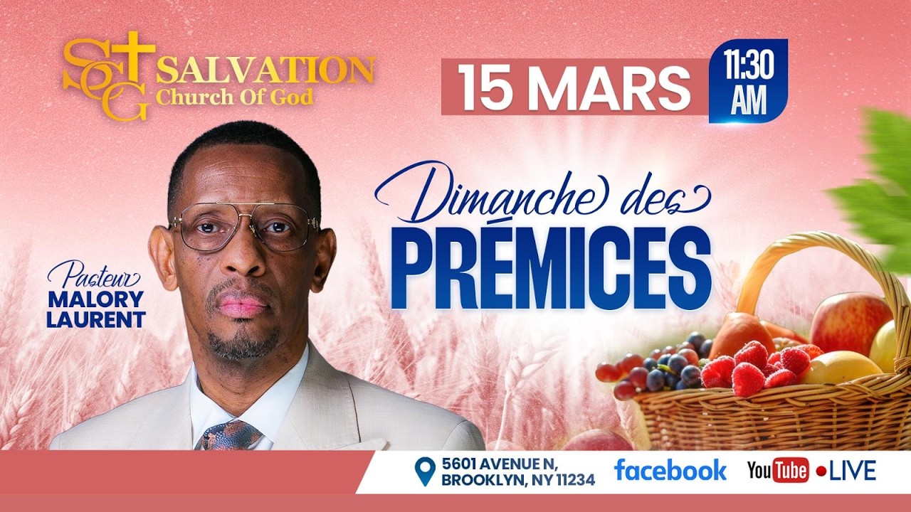 11:30AM Worship Service | 3/15/2026 | Salvation Church of God | Pasteur Malory Laurent