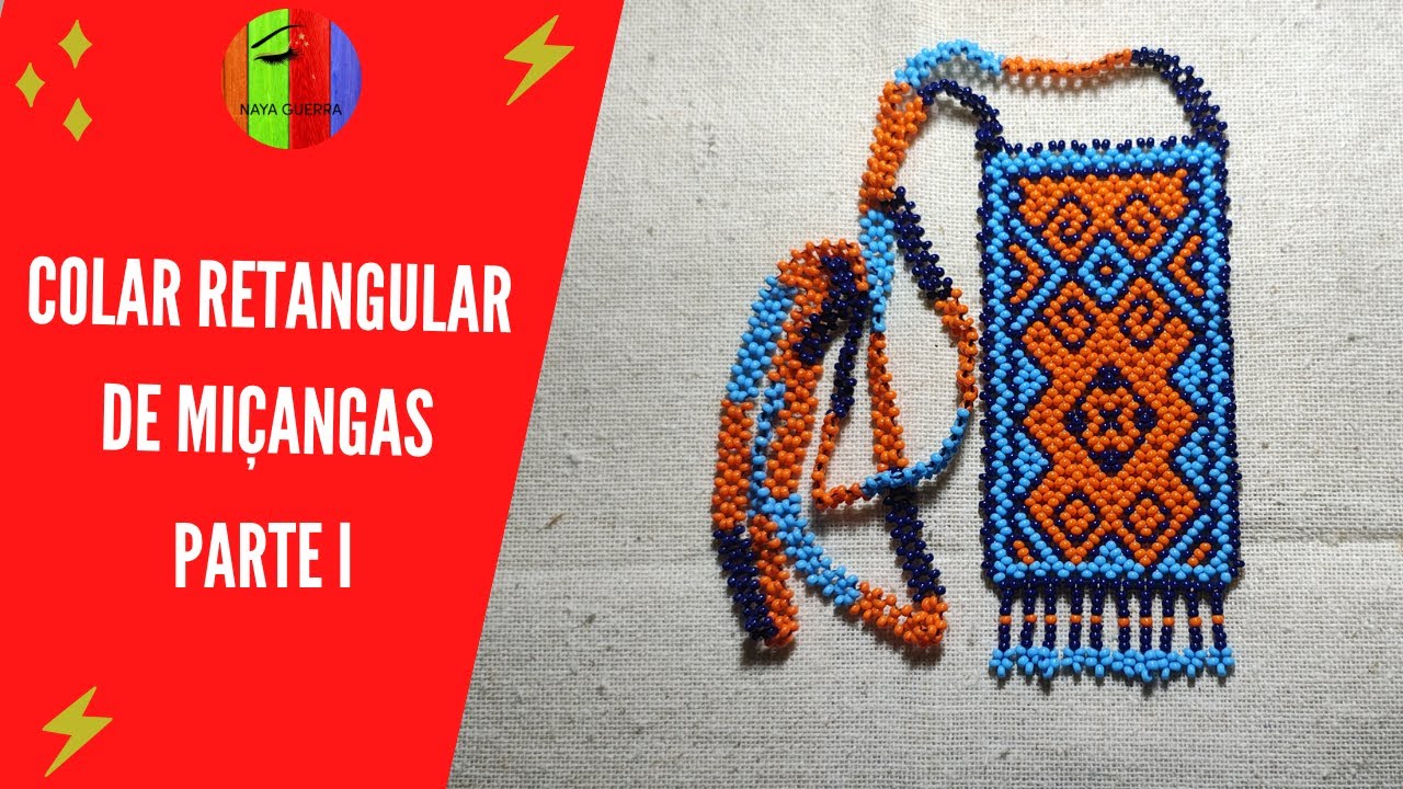 Colar Retangular de Miçanga - passo a passo.
