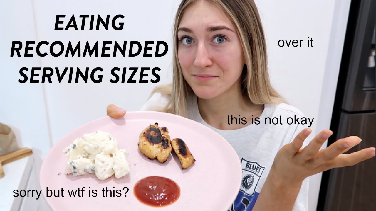Eating recommended serving sizes for a day