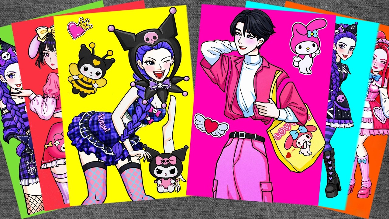 [💸Paper DIY💸] HUNTRIX RUMI with JINU SAJA DATING and COSPLAY KUROMI MELODY | KPOP DEMON HUNTERS