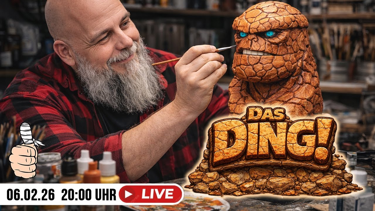 👉 Ich bemale „Das Ding“ von Marvel – komplett mit Pinsel & Acryl 🎨 (Live)