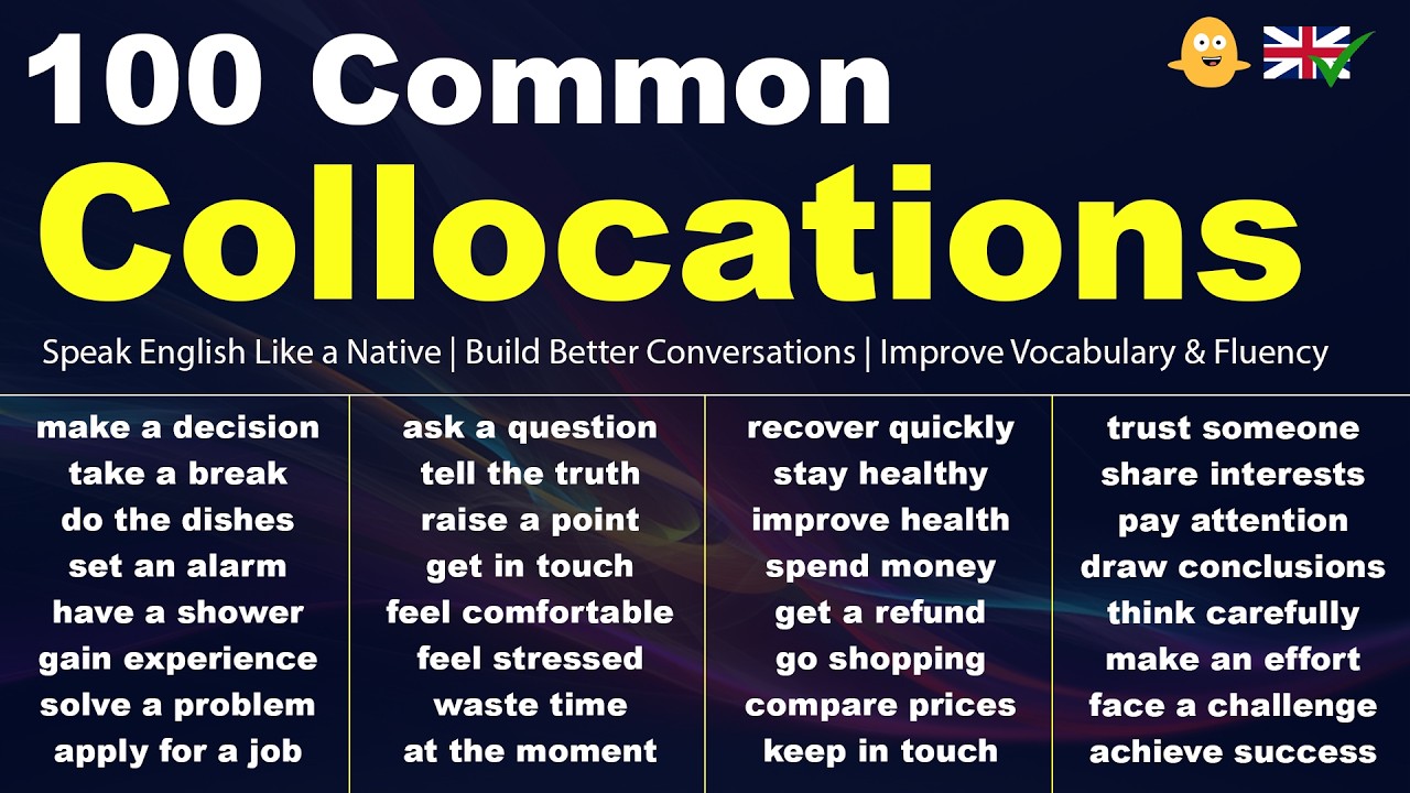 100 Common Collocations in English to Improve Vocabulary & Fluency!