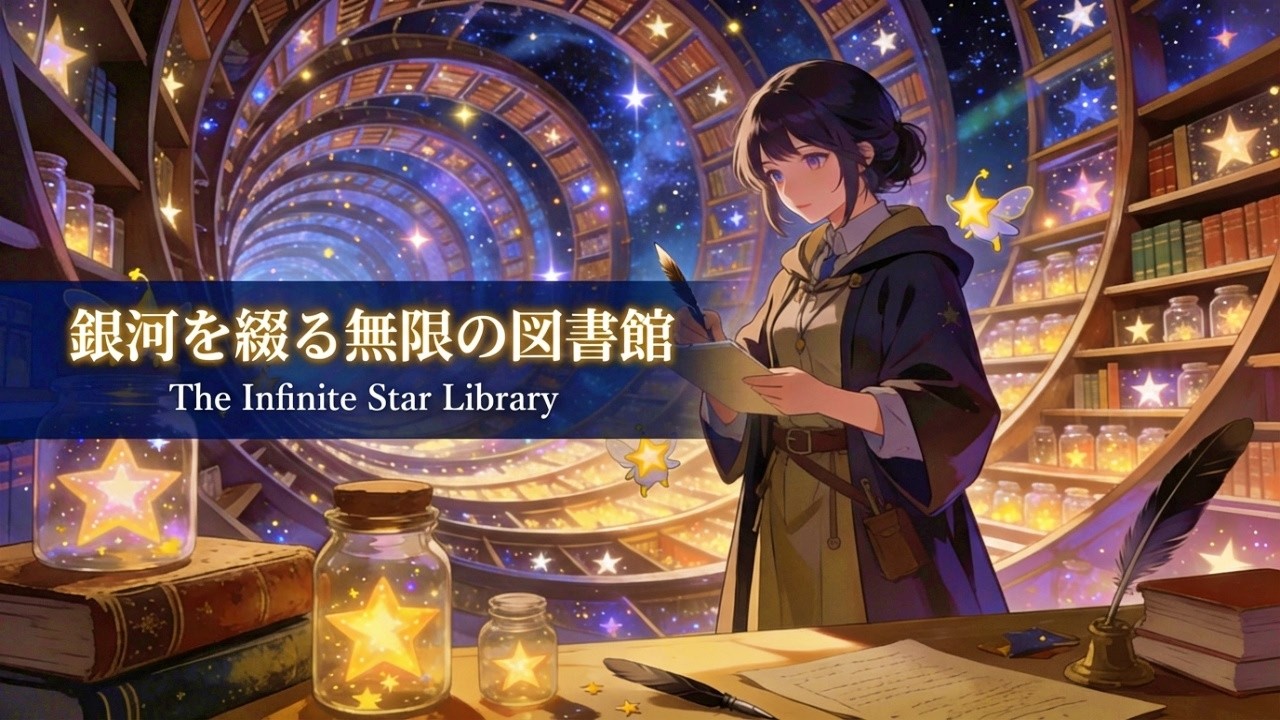 【星空の図書館/作業用BGM】銀河を綴る少女と無限の書庫 | 集中力を高める | Galactic Library & Writing Ambience