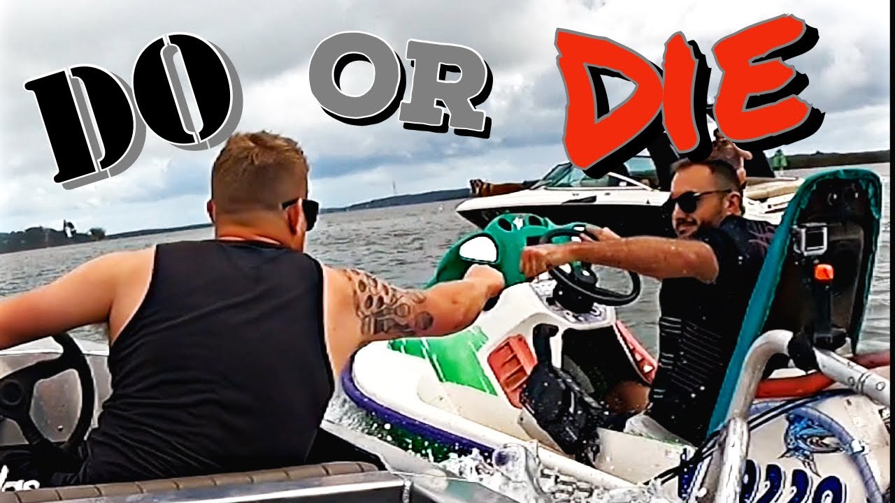 Here we go! Cheap jet boat and outboard powered JetSki Peel island challenge.