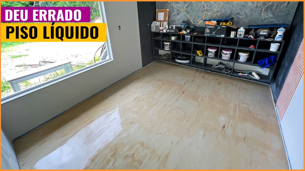 FAÇA VOCE MESMO PISO LIQUIDO COM AUTONIVELANTE - Deu problema - Estilo porcelanato líquido mesclado