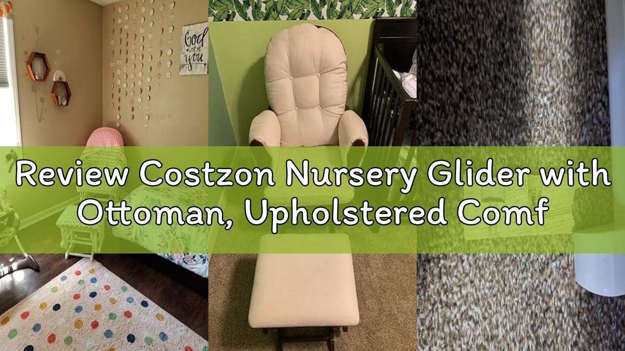 Review Costzon Nursery Glider with Ottoman, Upholstered Comfort Glider Rocker with Padded Cushion, S