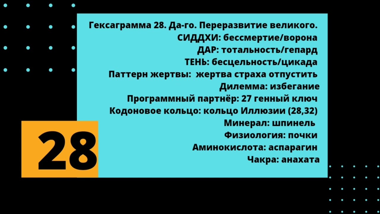 28 генный ключ. Принимая тёмную сторону.