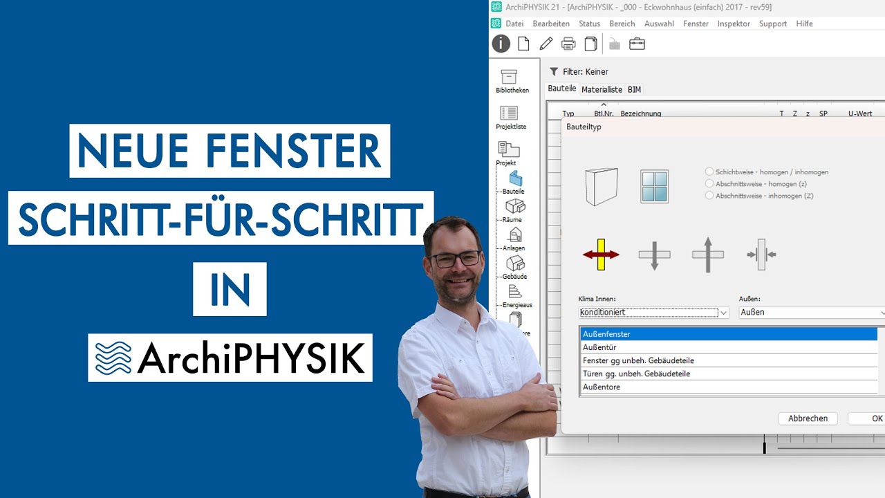Fensterdaten in ArchiPHYSIK eingeben: Schritt-für-Schritt-Anleitung! | ArchiPHYSIK Einsicht