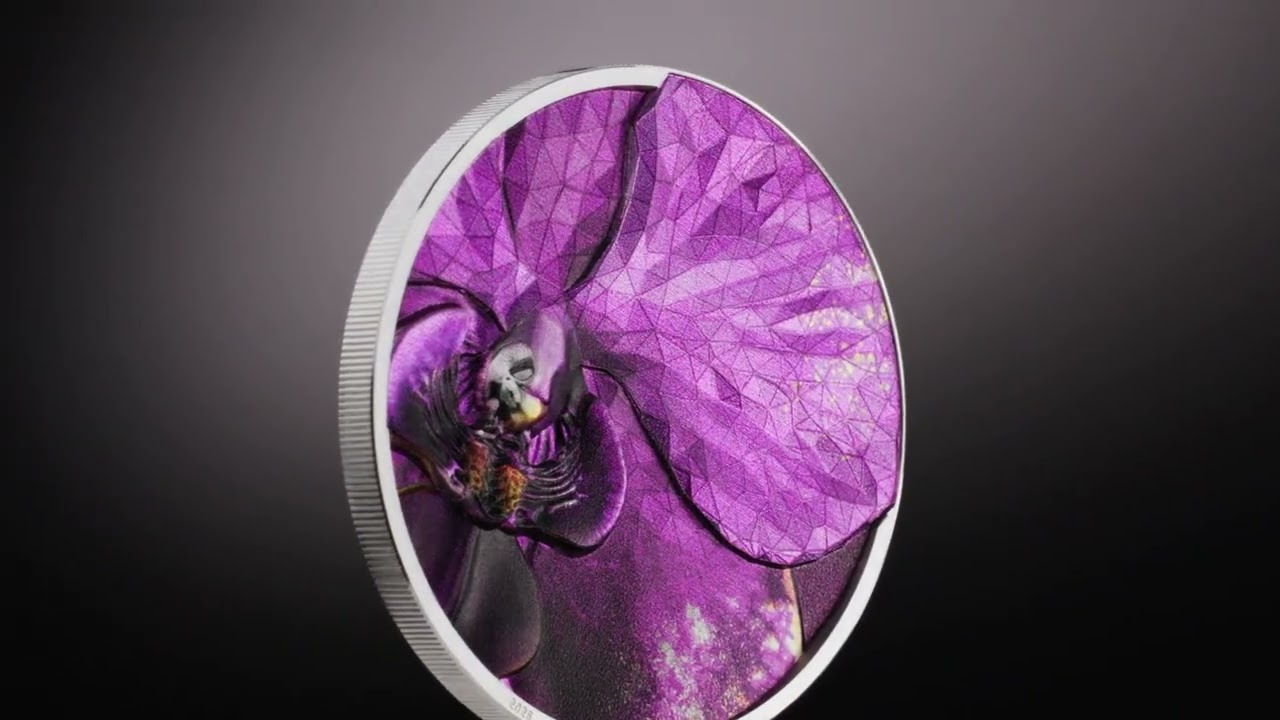Bionics: Orchid — 1oz Obsidian Black Silver Coin (2026)