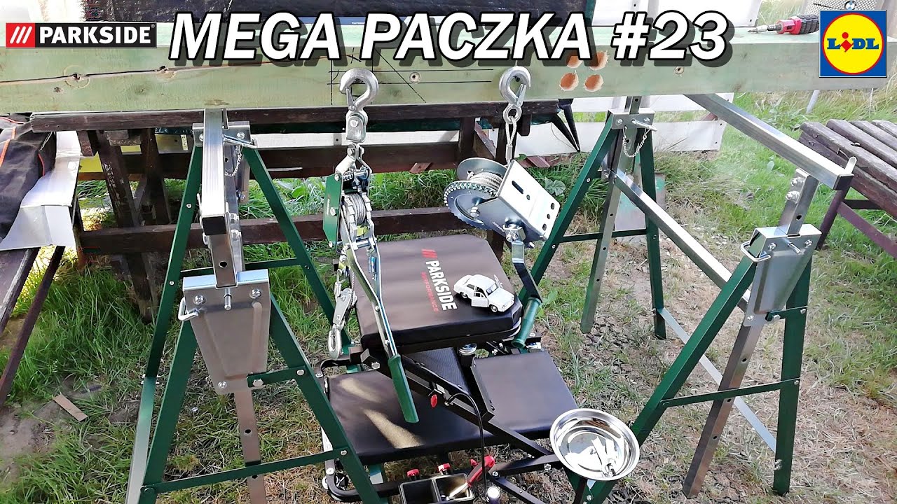 MEGA PACZKA z LIDLA #23 Parkside i Parkside Performance, wyciągarki, koziołki, leżanka ( 8. 2025 )