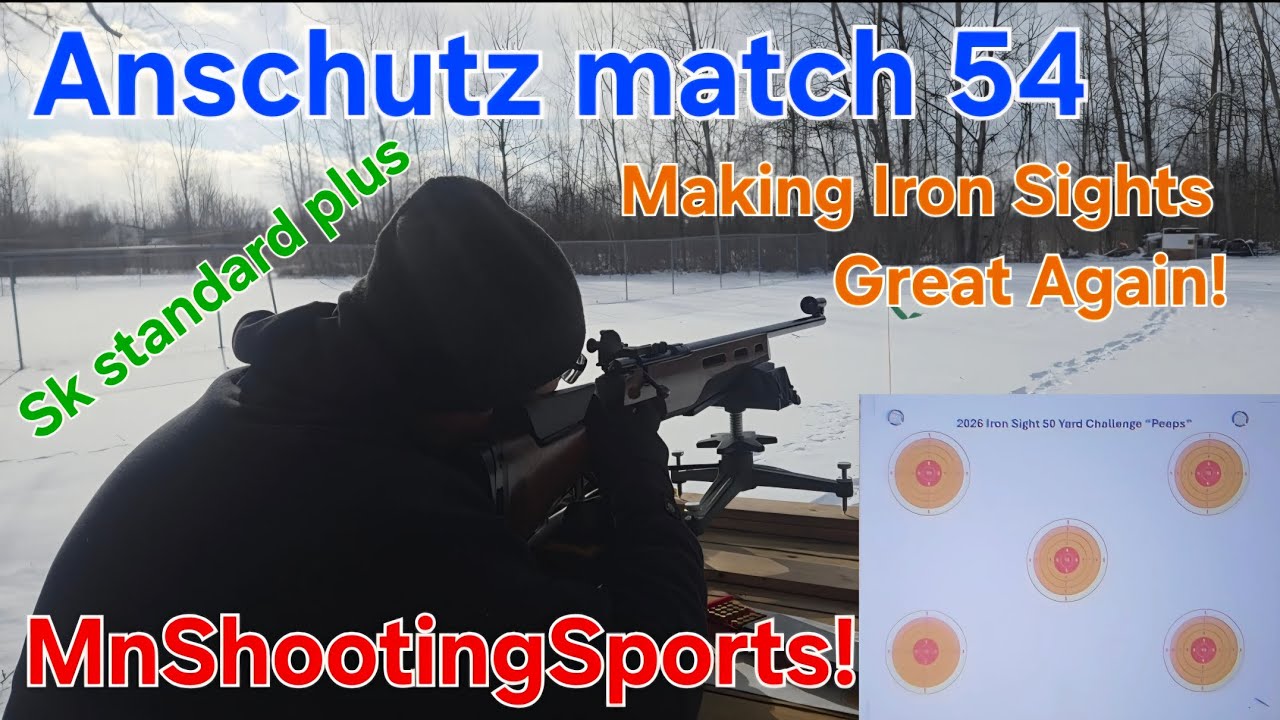 Anschutz M54 1407 at 50yds! Help Make Iron Sights Great Again! @MnShootingSports 