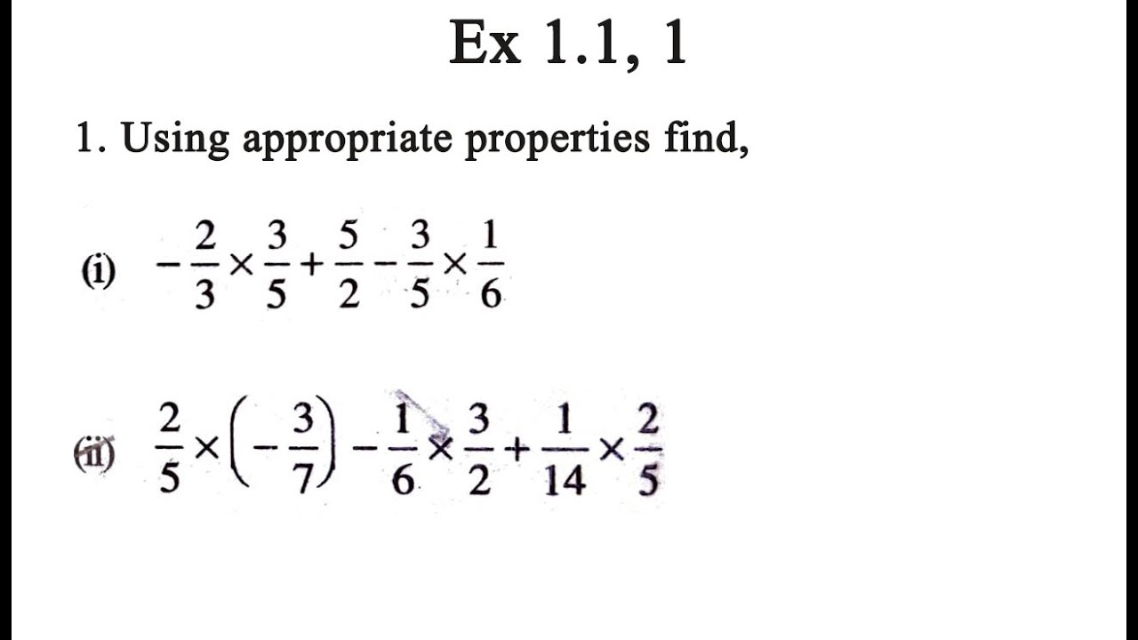 CBSE NCERT CLASS 8 MATHS EXERCISE 1.1 QUESTION 1 I ncert solution of class 8