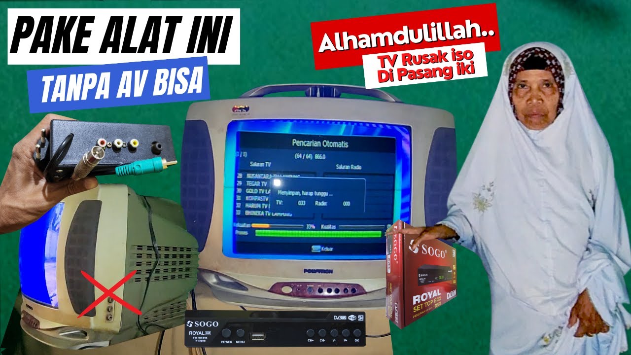 CARA PASANG SET TOP BOX DI TV TABUNG YANG RUSAK MODE AV NYA