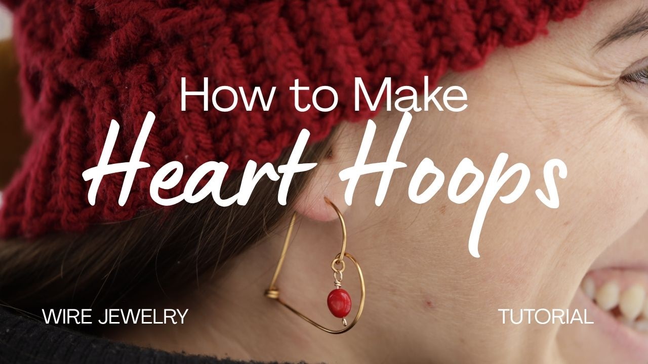 DIY Valentine's Day inspired Heart Hoop Earrings