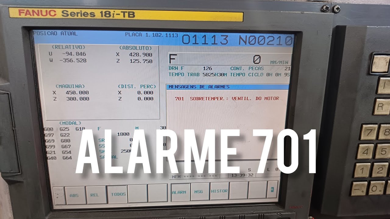 Fanuc 18iTB Alarme 701 Sobretemperatura !!!! #Parâmetro 8901....Resolva agora !!!!