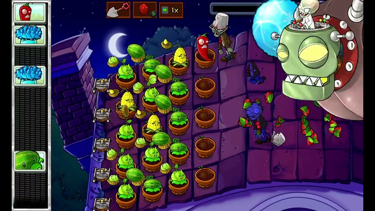 Plants vs zombies: Roof Level 10 (Zomboss) 