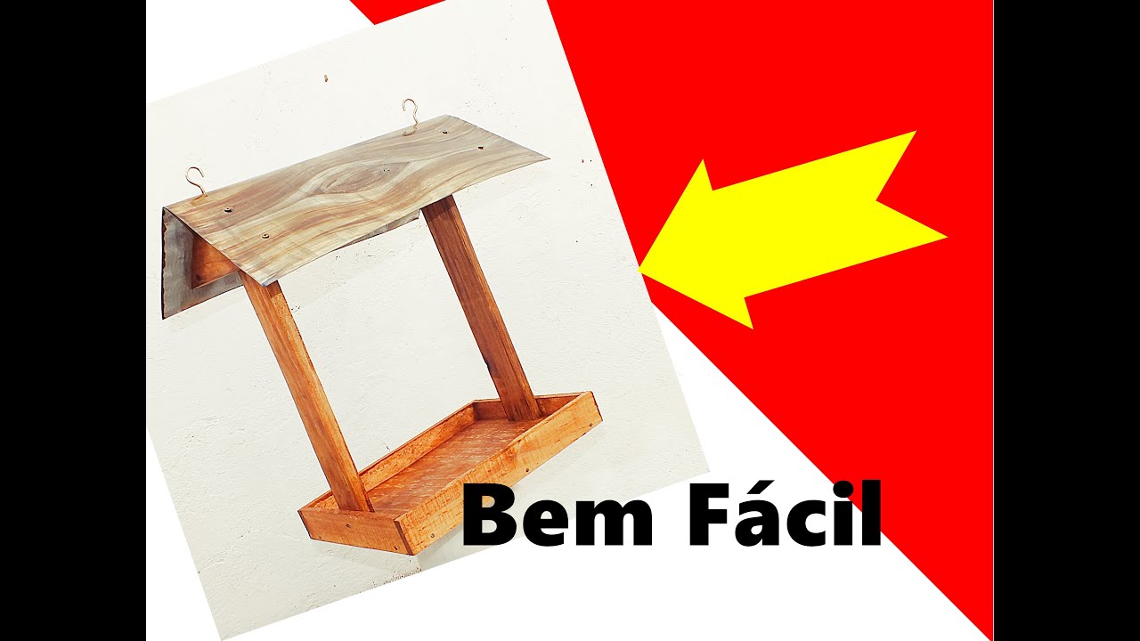 Reciclando Madeira Fazendo um Comedouro para Pássaros Livres bem fácil