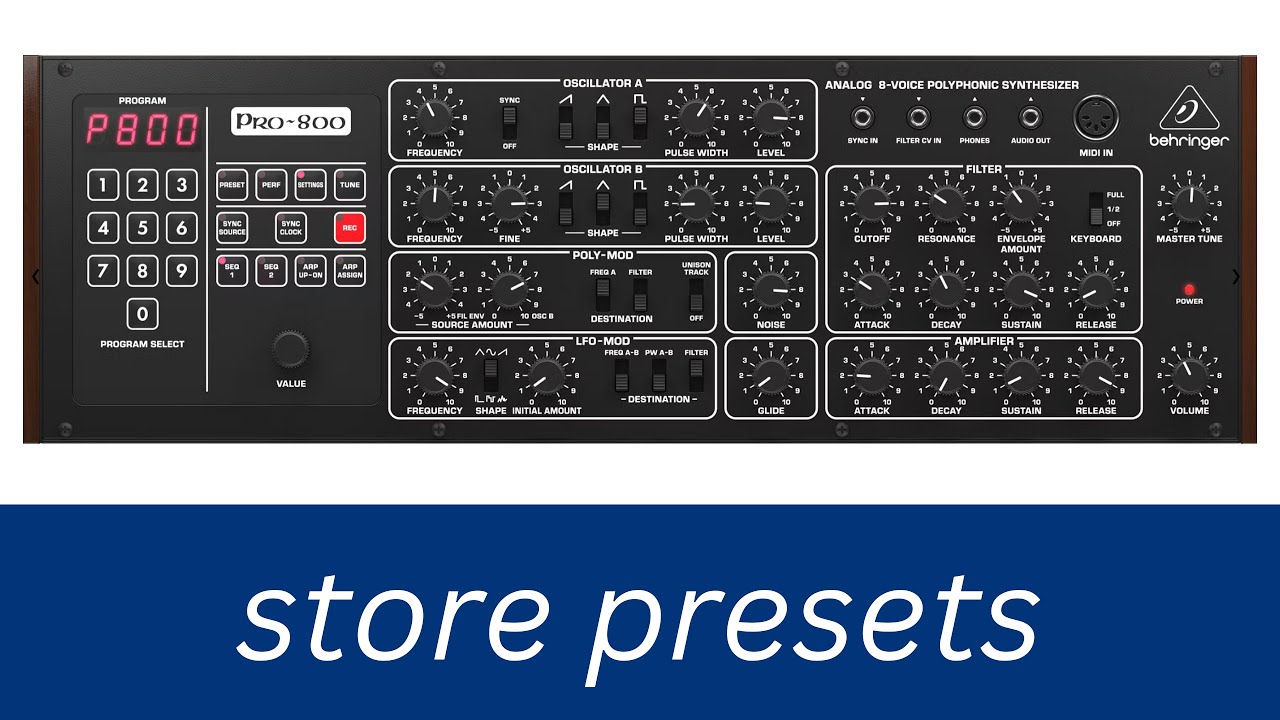 How To Save Presets - Behringher Pro-800 Poly Synth