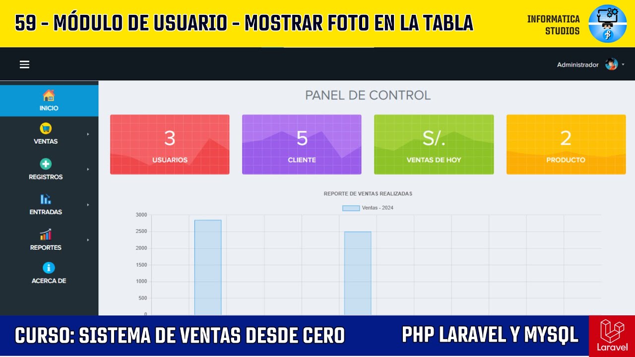 59.- Mostrar foto del usuario - Sistema de Ventas hecho en PHP LARAVEL y MYSQL #laravel