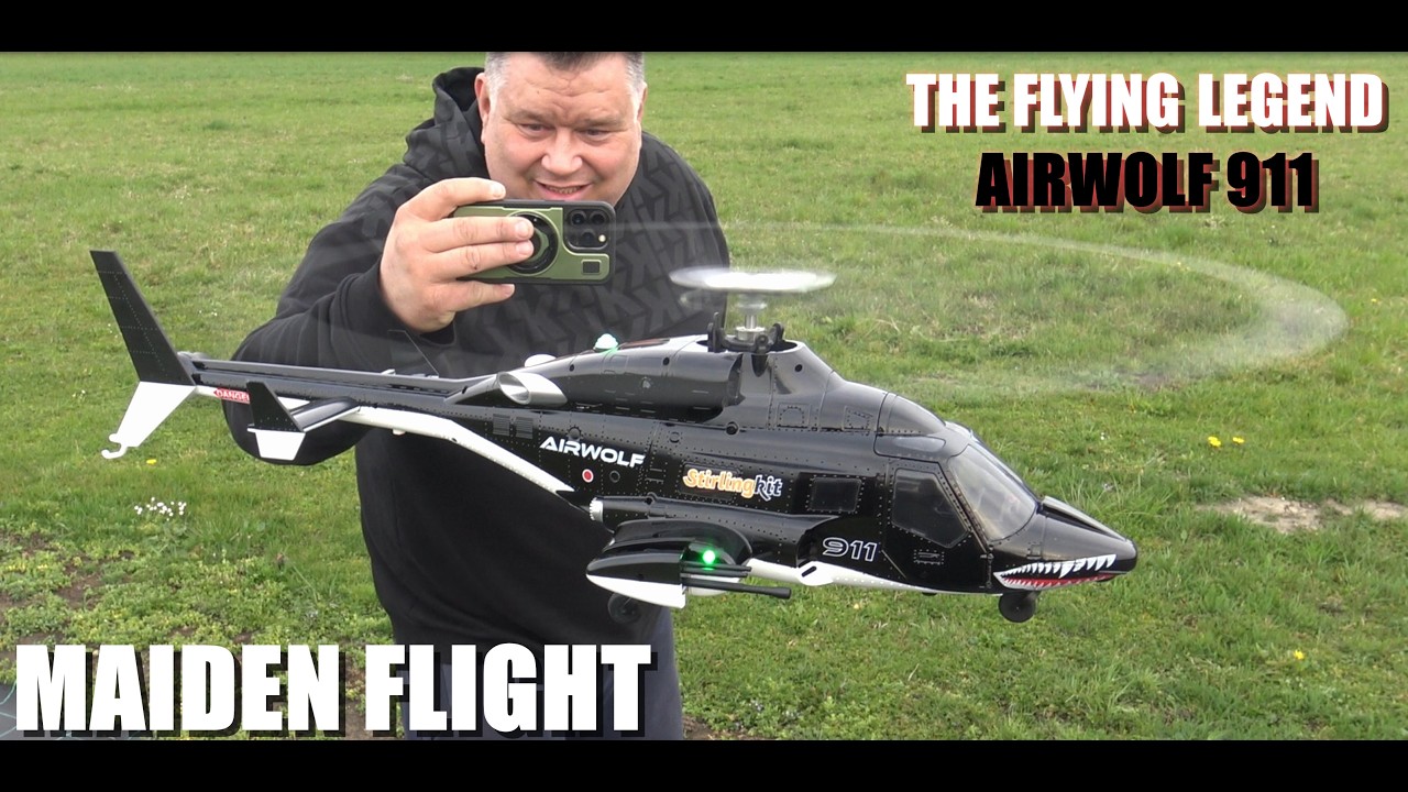 WOLFBUSH AW-911 Airwolf 1/34 Scale RC Helicopter Smart GPS RTF 6G/3D MAIDEN FLIGHT