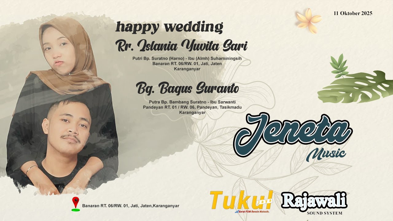 LIVE STREAMING JANETA MUSIC WEDDING Yuvita & Bagus || Rajawali sound system || 111025 || RONIN HD