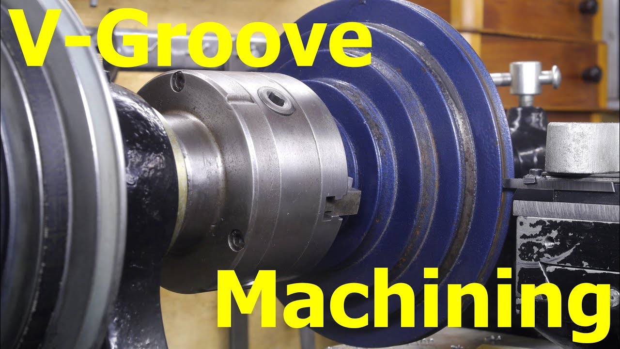 Machining a v-groove into a vintage round leather belt pulley