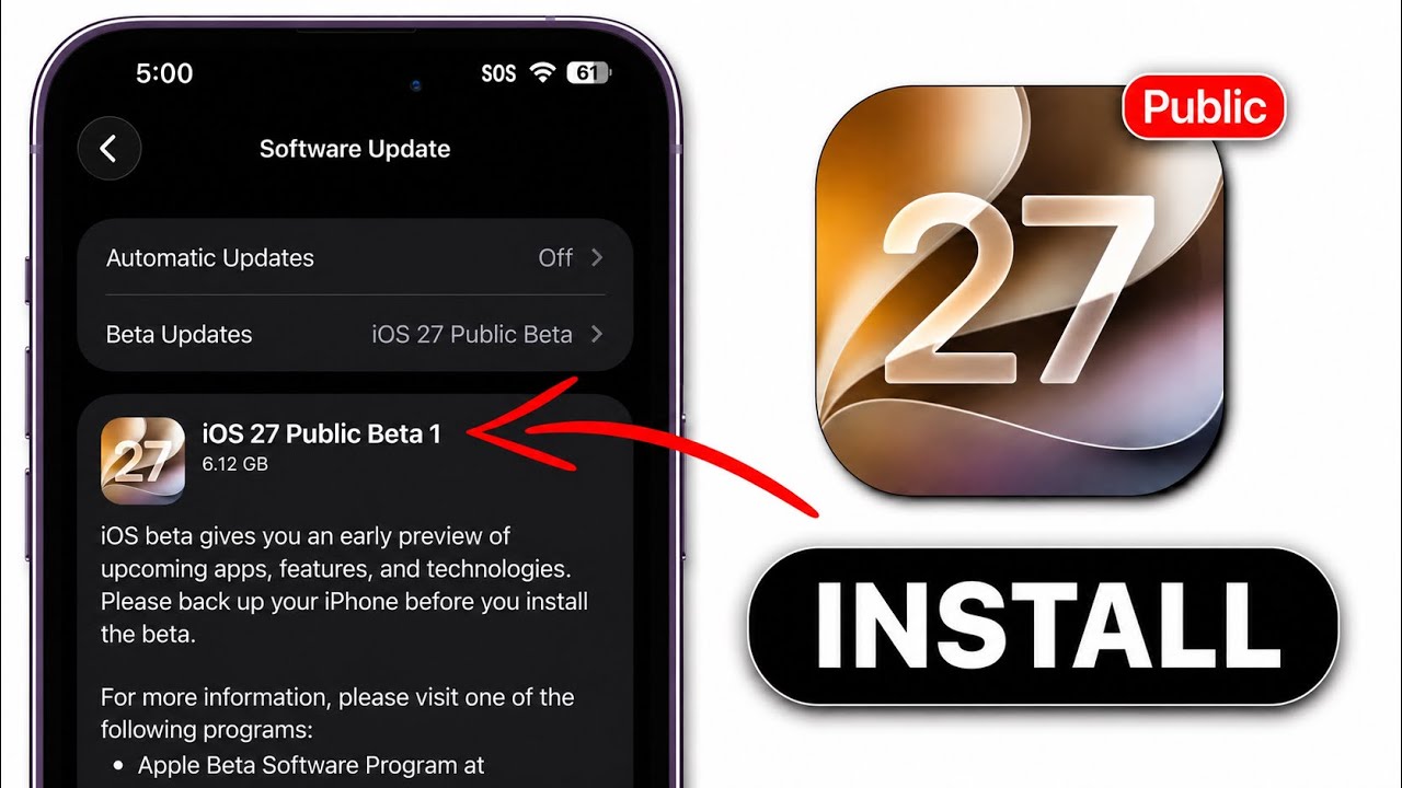 🚨iOS 27 Public Beta 1 Released - How To install 