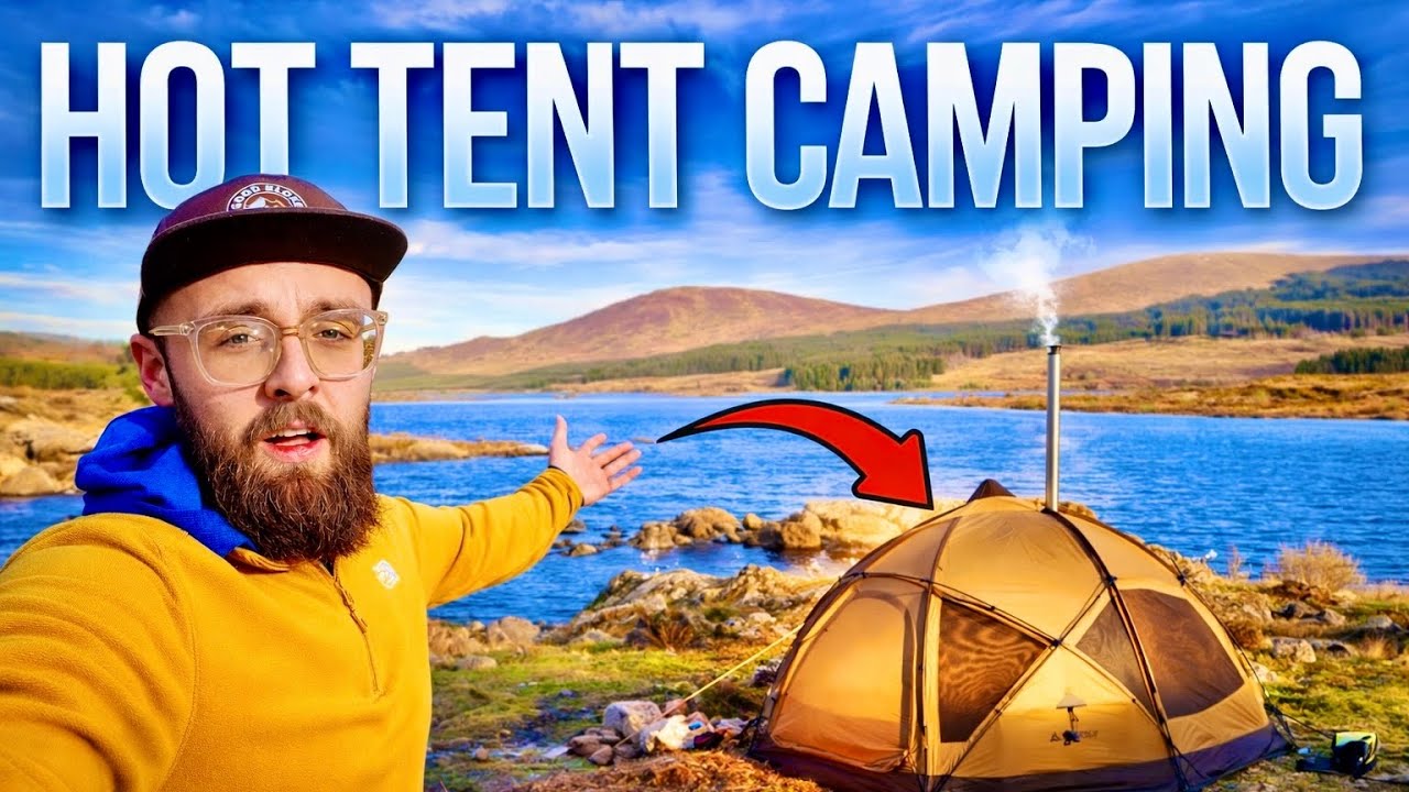 Winter Hot Tent Camping In The Galloway Forest 🏴󠁧󠁢󠁳󠁣󠁴󠁿 Scotland.