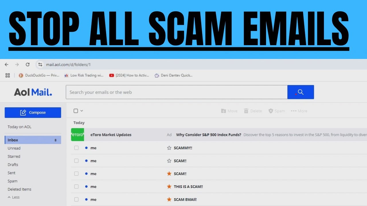 How To STOP ALL SCAM or MALICIOUS EMAILS Using AOL Emails - Mobile or PC