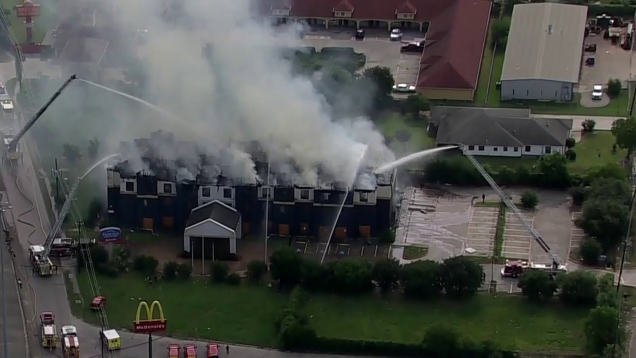 Massive Fire Erupts Near Fairfield Inn and Suites in Channelview