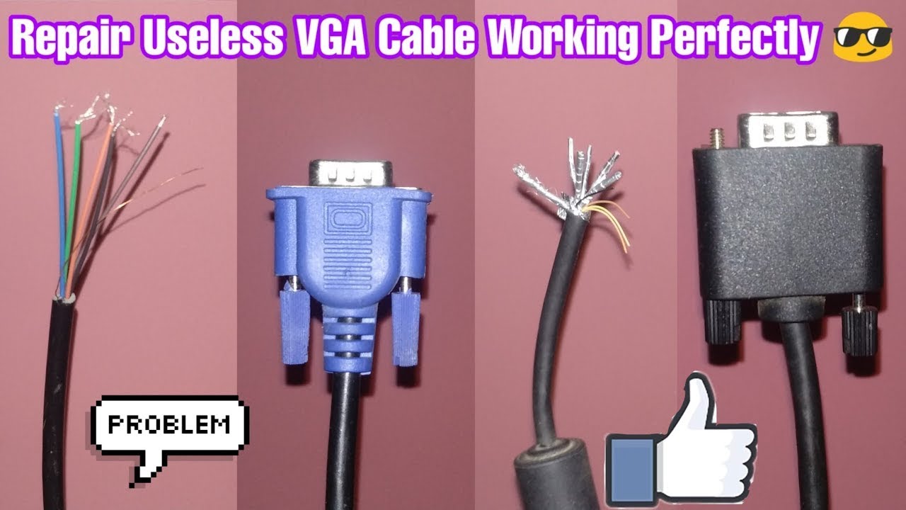 How to Repair VGA Cable Connectors, Useless VGA Cable Again to Repair for Normal Used, Masterji