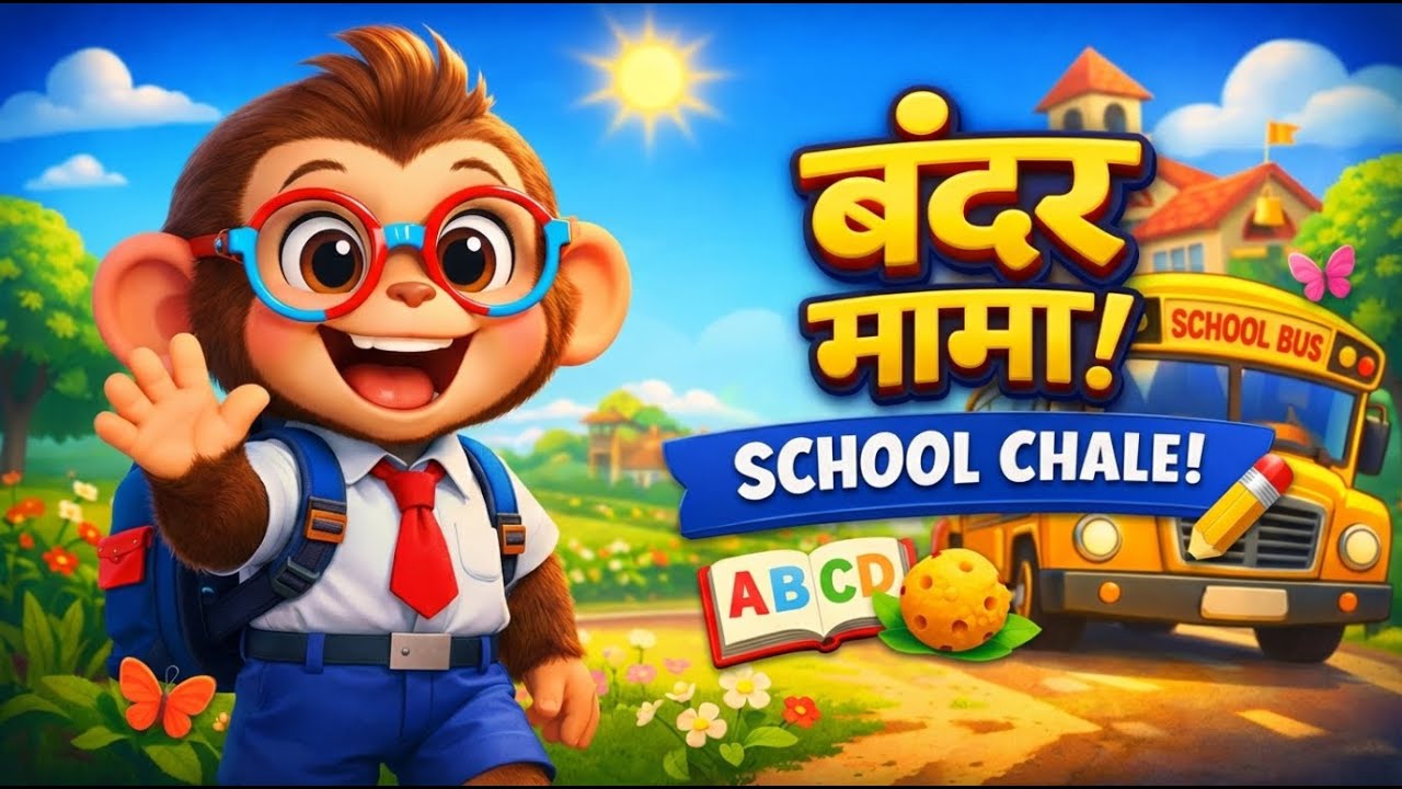Bandar Mama School Chale | Hindi Nursery Rhymes | बंदर मामा स्कूल चले | New Balgeet 2026
