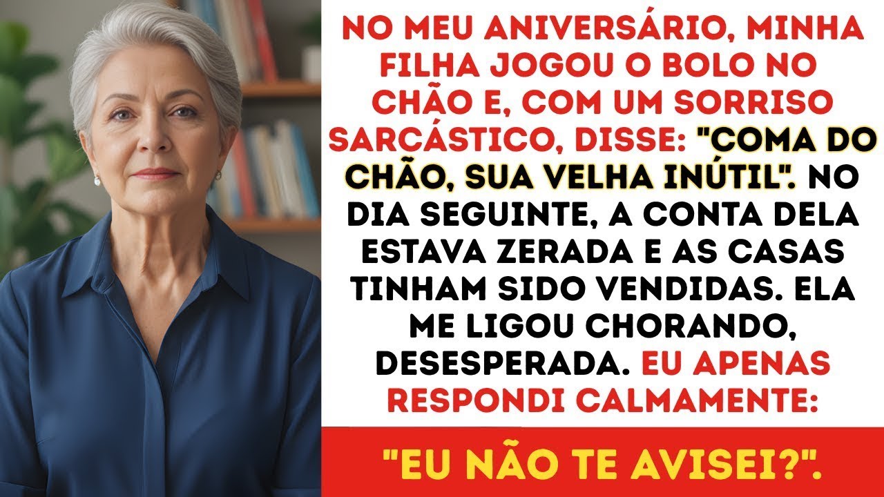 Minha filha jogou meu bolo de aniversário no chão e disse  'Coma do chão, sua velha inútil'