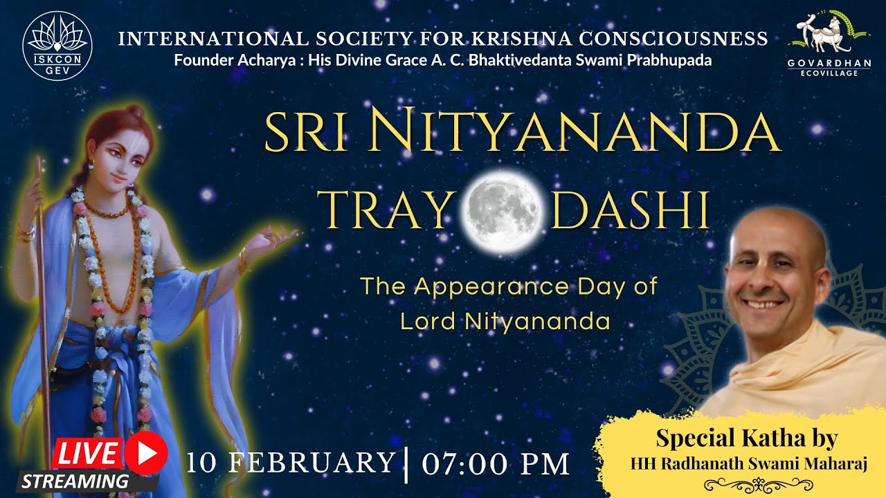 Nityananda trayodashi Class by HH RADHANATH SWAMI MAHARAJ || Nityananda trayodashi || ISKCON GEV