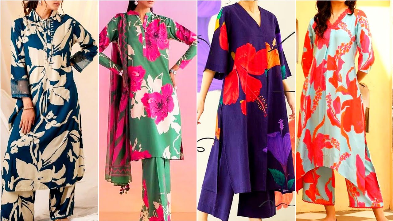 Stunning and Beautiful spring 🌼 fashion printed two pieces dresses designs ideas 
