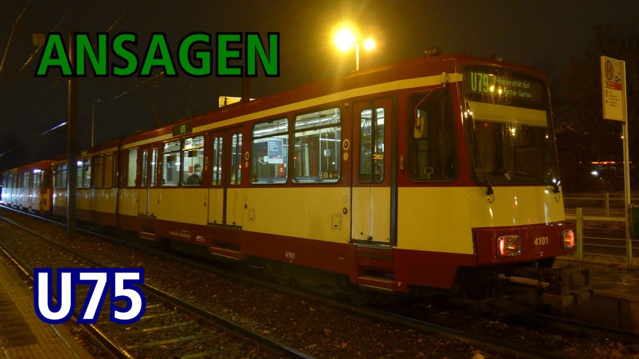 [Rheinbahn] Ansagen der Linie U75 Vennhauser Allee - Neuss Hbf (Reupload)